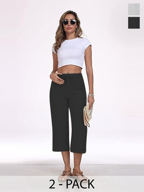 Fasha Women Pack of 2 Cotton Capris