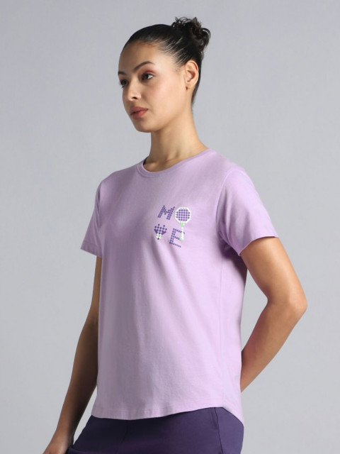CULT Women Purple Move Graphic T-shirt