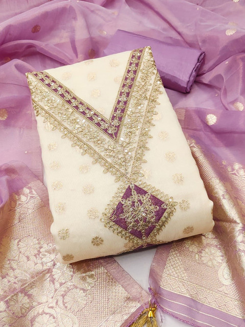 LeeliPeeri Designer Floral Embroidered Unstitched Dress Material