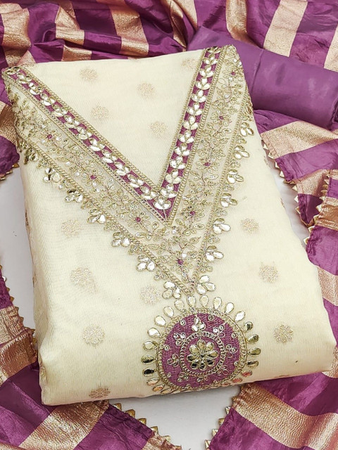 KALINI Floral Embroidered Unstitched Dress Material