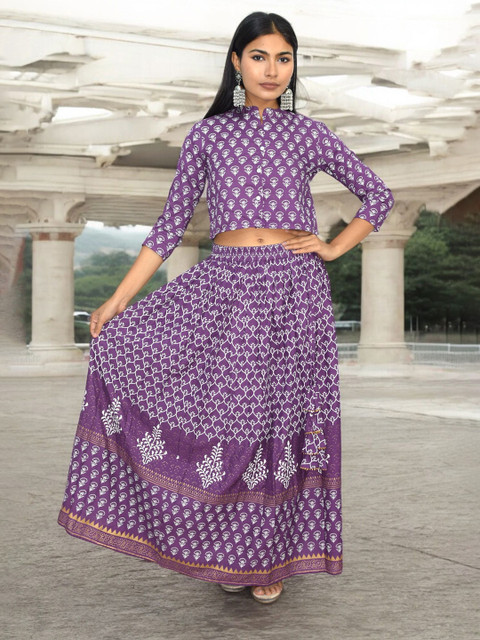 JAIPUR HAND BLOCK Block Printed Ready to Wear Lehenga & Blouse
