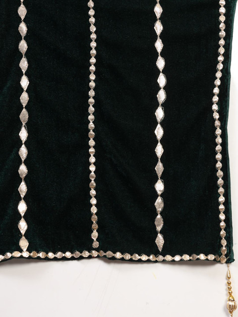 Clora Creation Geometric Embroidered Velvet Dupatta With Gotta Patti - Image 2