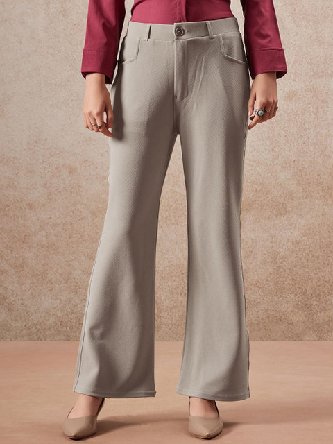 All About You Formals Women Regular Fit Low-Rise Formal Trousers
