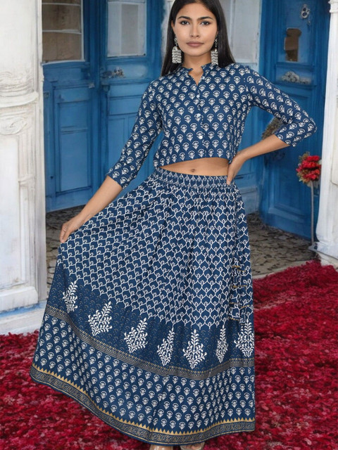 JAIPUR HAND BLOCK Block Printed Ready to Wear Lehenga & Blouse