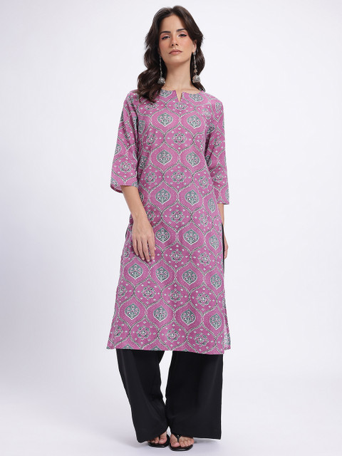 Anouk Rustic Ethnic Motifs Print Straight Kurta
