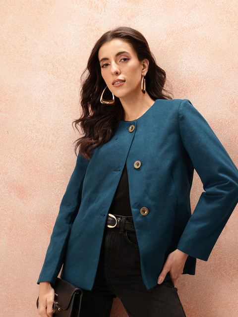 all about you Collarless Single-Breasted Regular Fit Overcoat