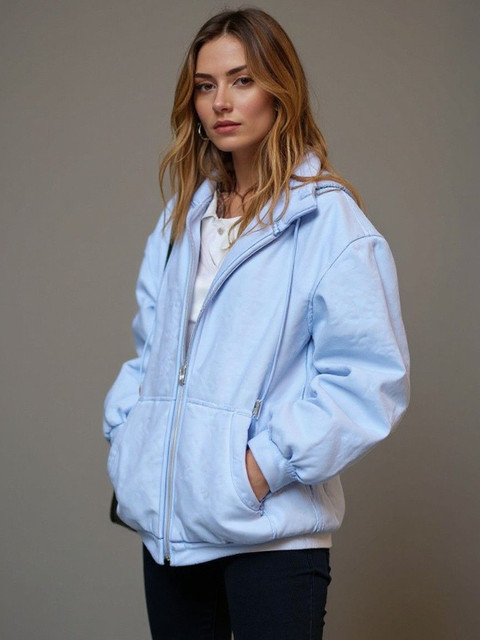 HERE&NOW Drop Shoulder Hooded Bomber Jacket