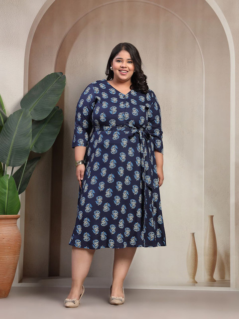 plusS Women Floral Print Puff Sleeve Maxi Dress