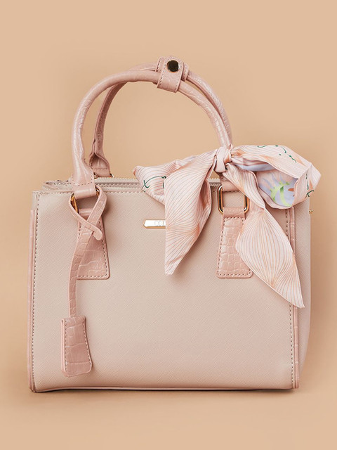 CODE by Lifestyle Women Solid Structured Bow Detail Handheld Bag