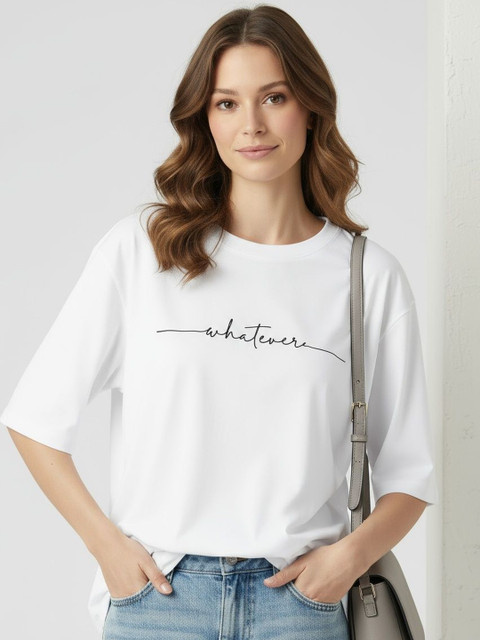 SZN Typography Printed Relaxed Fit Cotton T-shirt