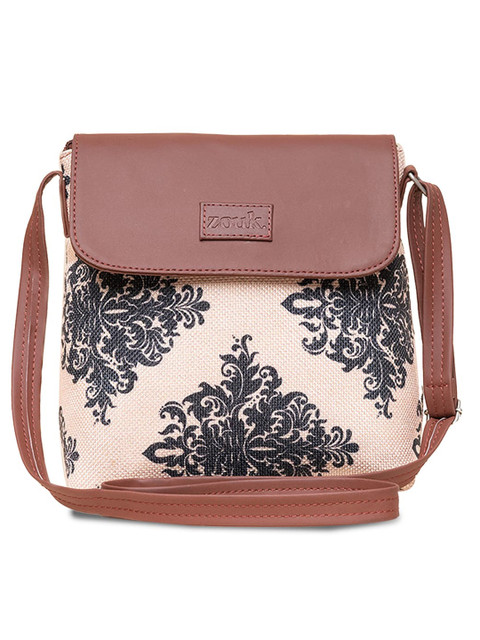 ZOUK Floral Printed Structured Sling Bag - Image 2