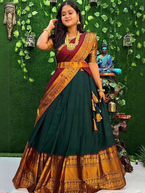 Moda Rapido Women Semi Stitched Ethnic Lehenga & Unstitched Blouse With Dupatta