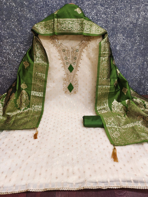 SYS Brand - Shop Your Style Ethnic Motifs Woven Design Unstitched Dress Material