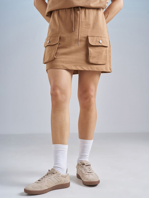 Street By Tokyo Talkies Women Cotton Straight Mini Skirts