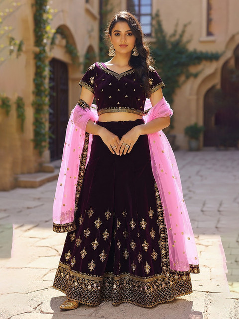 BAESD Embellished Semi-Stitched Lehenga & Unstitched Blouse With Dupatta