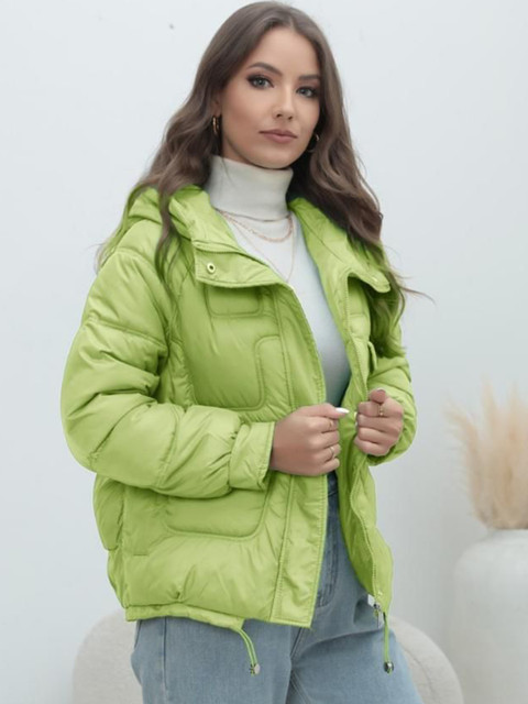 StyleCast Double Collar Lightweight Puffer Jacket With Faux Fur Trim