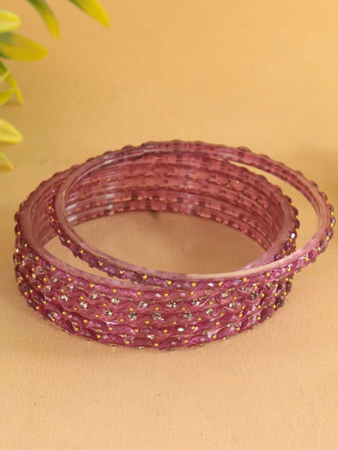 STYOLLO Set Of 12 Zircon Studded And Crystals Beaded Bangles