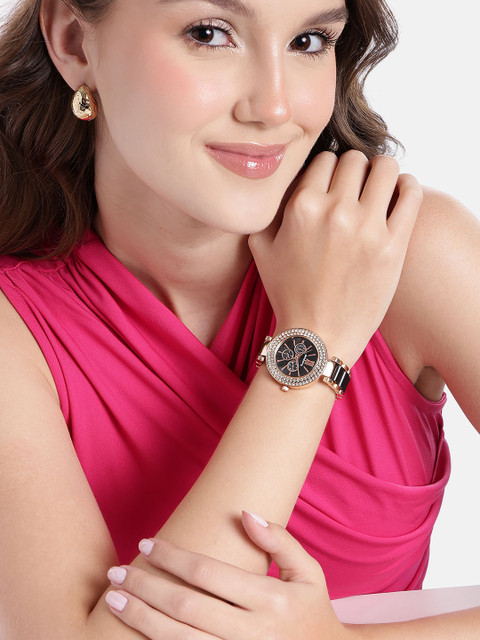 DressBerry Women Luxe Embellished Watch - DBLuxe-RJT-BL