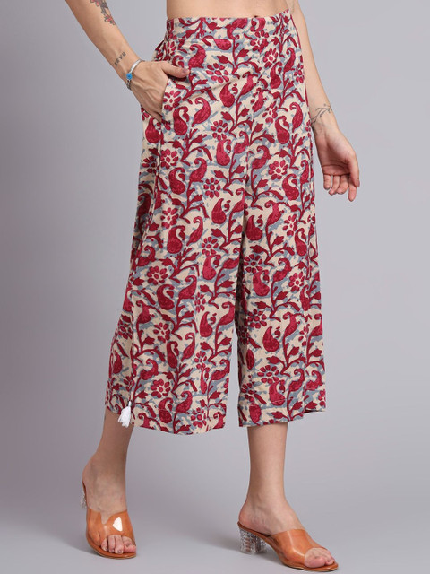 HERE&NOW Floral Printed Pure Cotton Tunic With trouser - Image 3