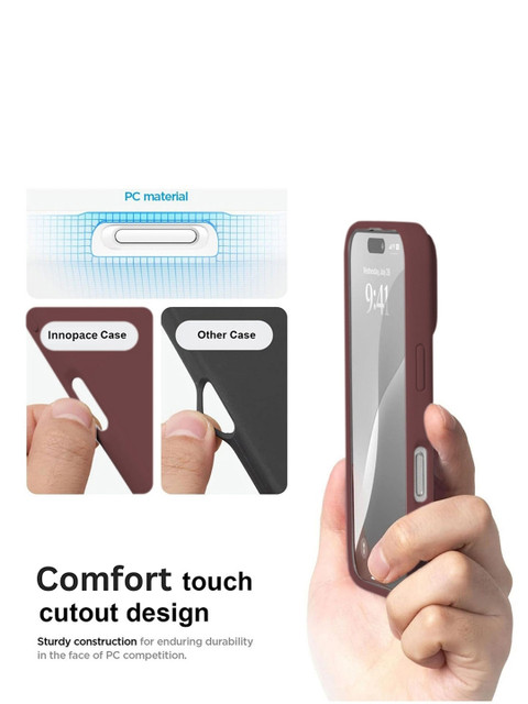 INNOPACE Unisex iPhone 16 Pro Max Solid Drop Protection Back Case - Image 7