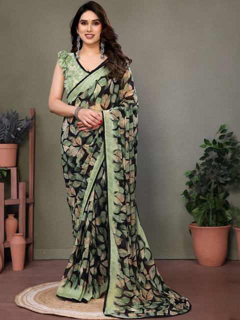 Twika Floral Printed Saree With Blouse Piece