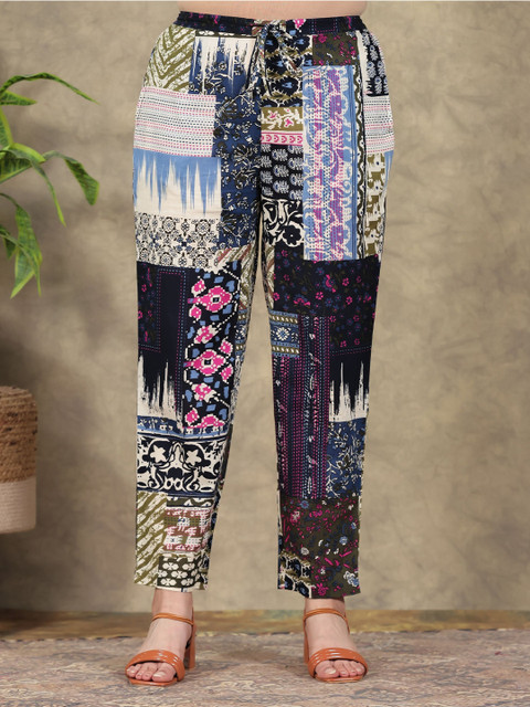 Aramya Ethnic Motifs Printed Straight Fit Cotton Palazzos