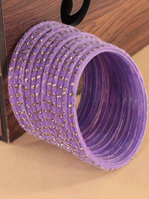 STYOLLO Set Of 12 Glass Zircon Studded Bangles