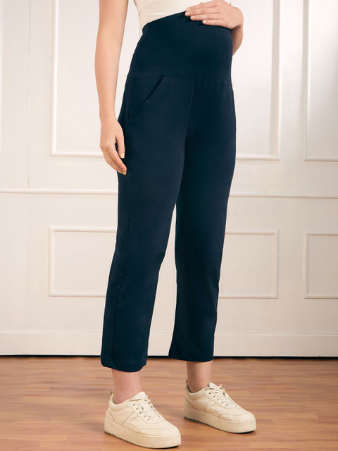 Aanyor Women Relaxed High-Rise Easy Wash Cotton Maternity Trousers