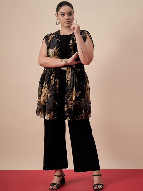 Antheaa Curve Printed & Embellished Round Neck Plus Size Top And Trouser - Image 7