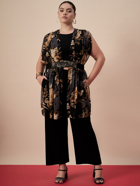 Antheaa Curve Printed & Embellished Round Neck Plus Size Top And Trouser - Image 6