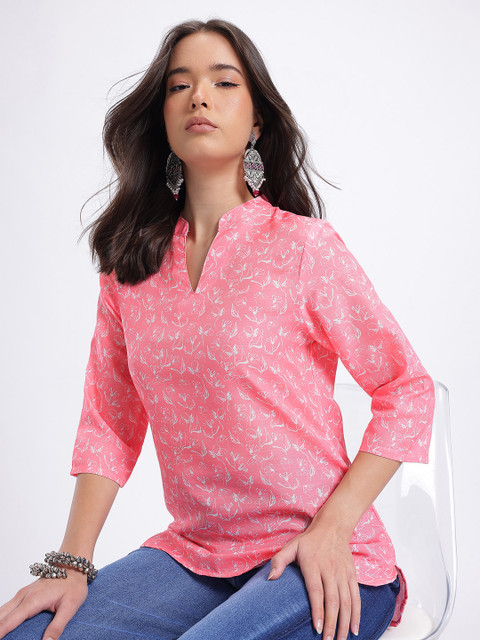 Anouk Rustic Printed Curved Hem Kurti