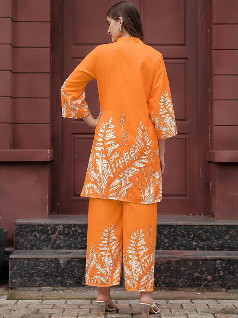 CORSICA Women Orange Viscose Rayon Printed Co-Ords - Image 5