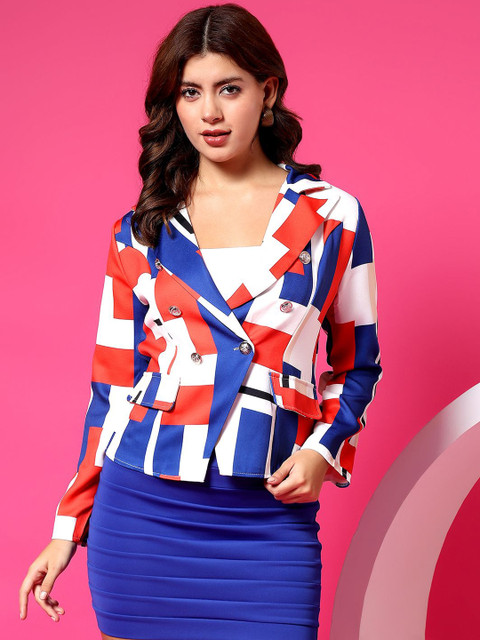 POPCULTR Women Regular Fit Notched Lapel Blazers