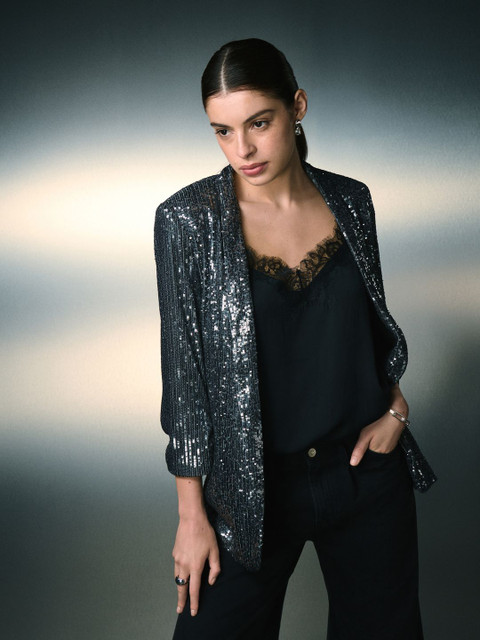 NEXT Sequined Front-Open Party Blazer