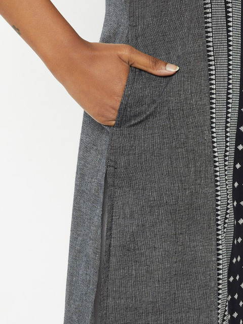 max Women Striped Festive Cotton Straight Kurta - Image 6