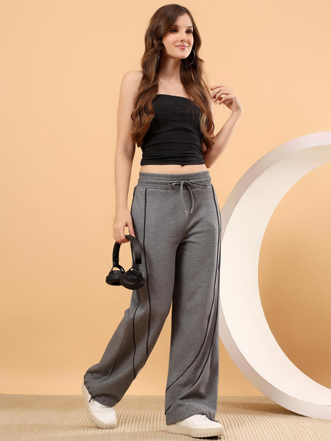 AKTIO Women Striped Wide Leg Wrinkle Free Trouser