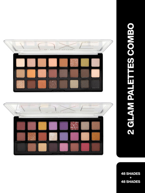 L.A colors Set of 2 Glam Eyeshadow Palettes Combo - Luxury & Velvety