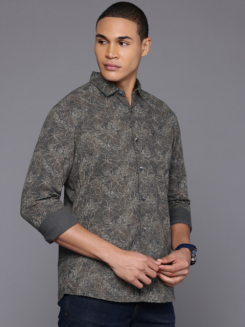 Allen Solly Pure Cotton Custom Fit Floral Printed Casual Shirt - Image 4