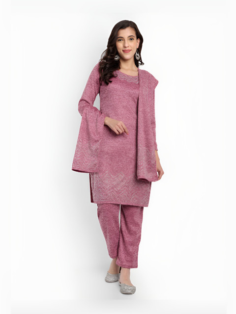 FNOCKS Women Ethnic Motifs Embroidered Kurta with Trousers & Dupatta