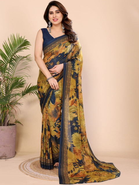 vj fashion Floral Pure Georgette Saree