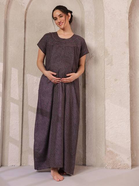 NIGHTSPREE Printed Maxi Nightdress