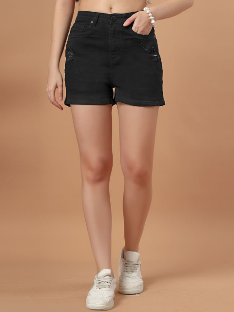 Style Quotient Women Mid-Rise Denim Shorts