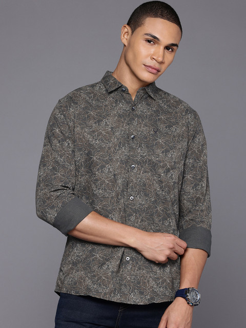 Allen Solly Pure Cotton Custom Fit Floral Printed Casual Shirt