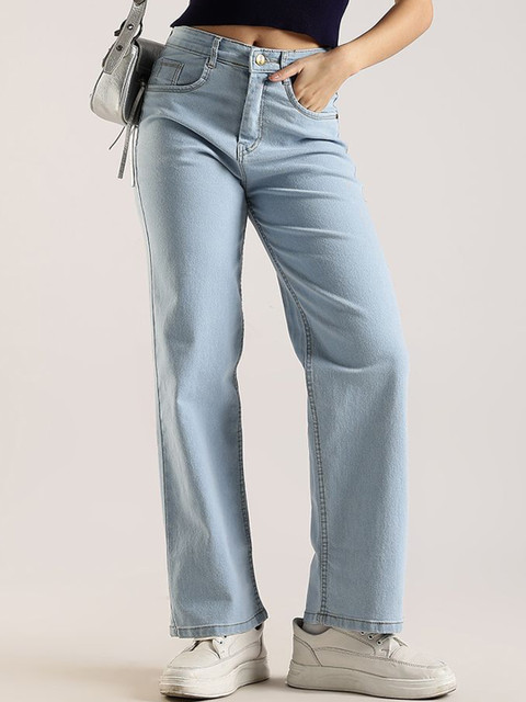 zayla Women Wide Leg High-Rise Stretchable Jeans