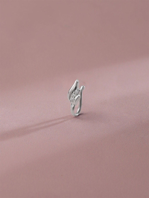 Mia by Tanishq 93 KT Silver Dreamy Gleam Cubic Zirconia Stud Nosepin