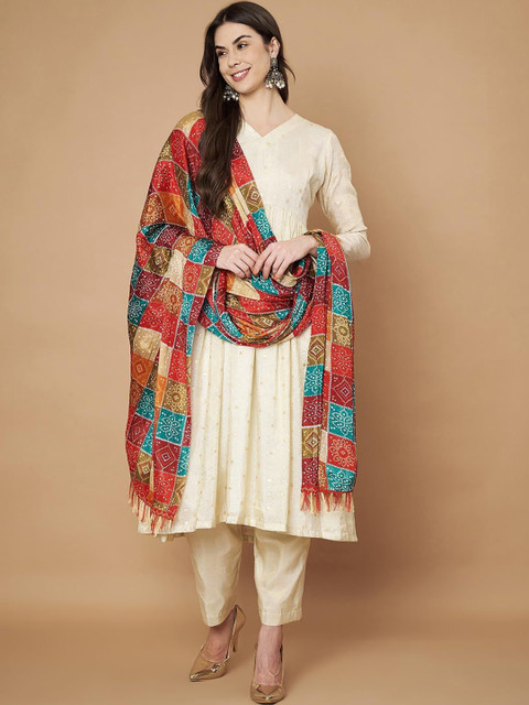 AKSHADEEP Bandhani Printed Dupatta - Image 5