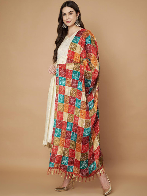 AKSHADEEP Bandhani Printed Dupatta