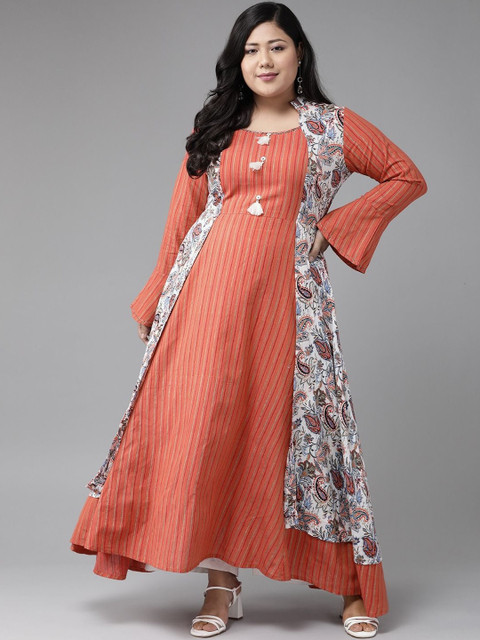 KALINI Women Multi Viscose Rayon Printed Anarkali Kurtas
