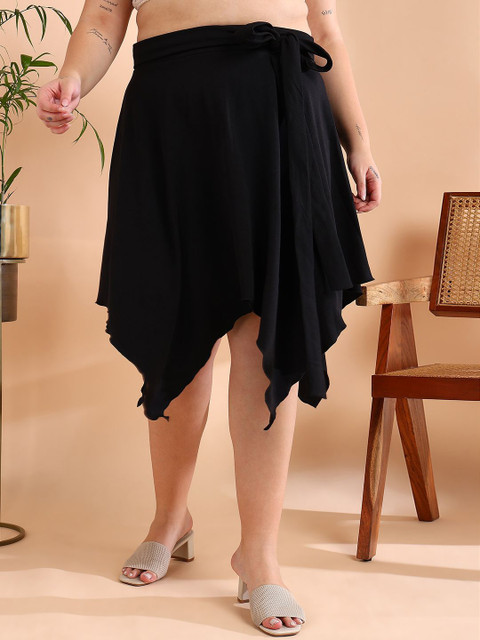 BAESD Plus Size Women Wrap Midi Skirts