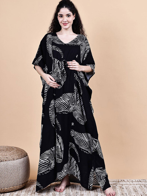 Secret Wish Printed Maternity Maxi Nightdress